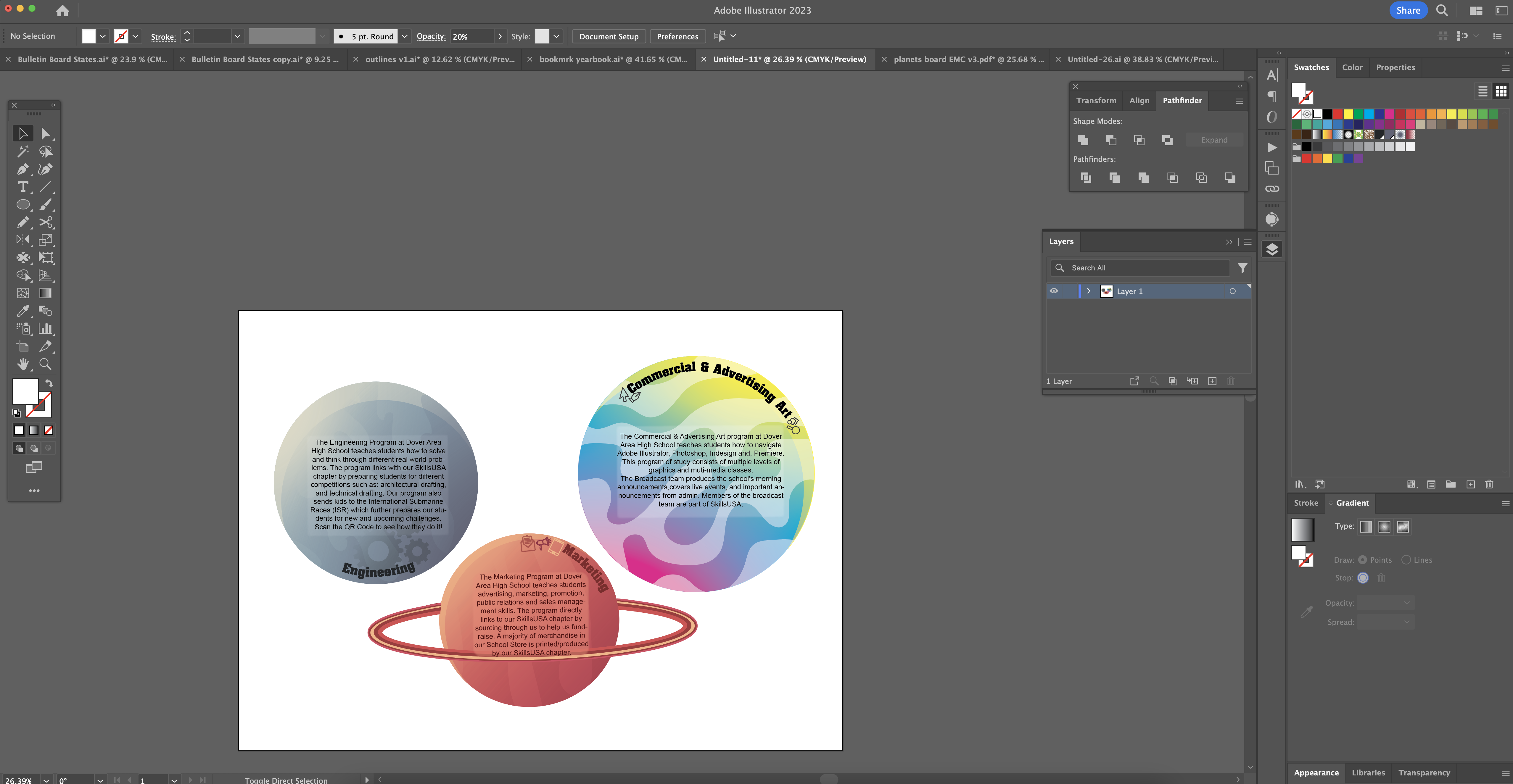 Making planets in Adobe Illustrator.